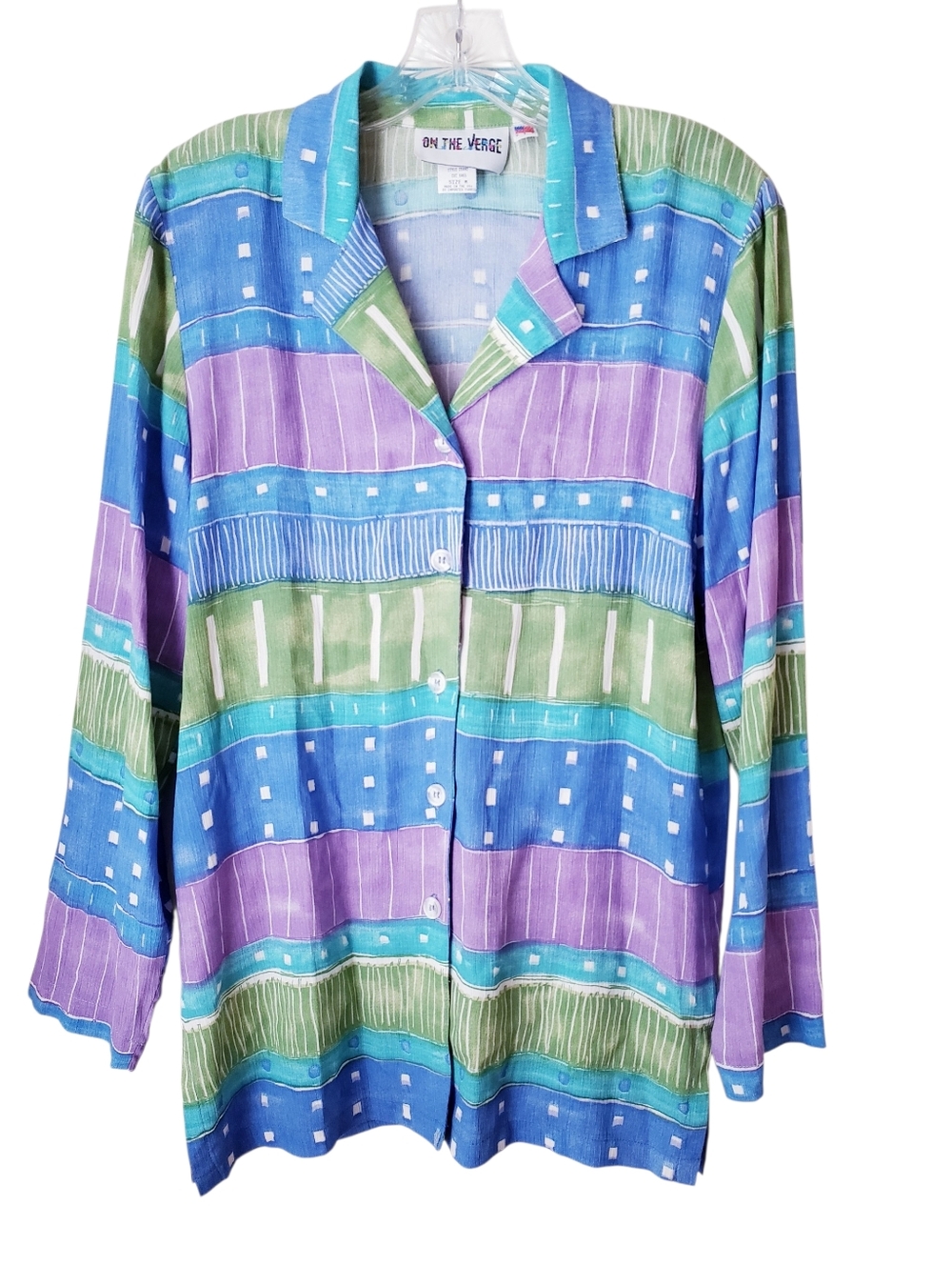 Vintage On The Verge Colorful Long Sleeve Shirt